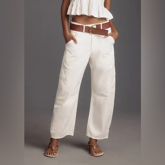 Citizens of humanity, wide barrel leg cargo white jeans - Picture 1 of 7